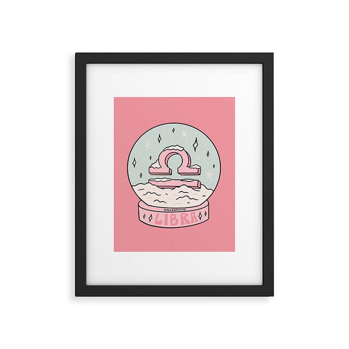 Libra Snow Globe Framed Art Print Gallery Image 1