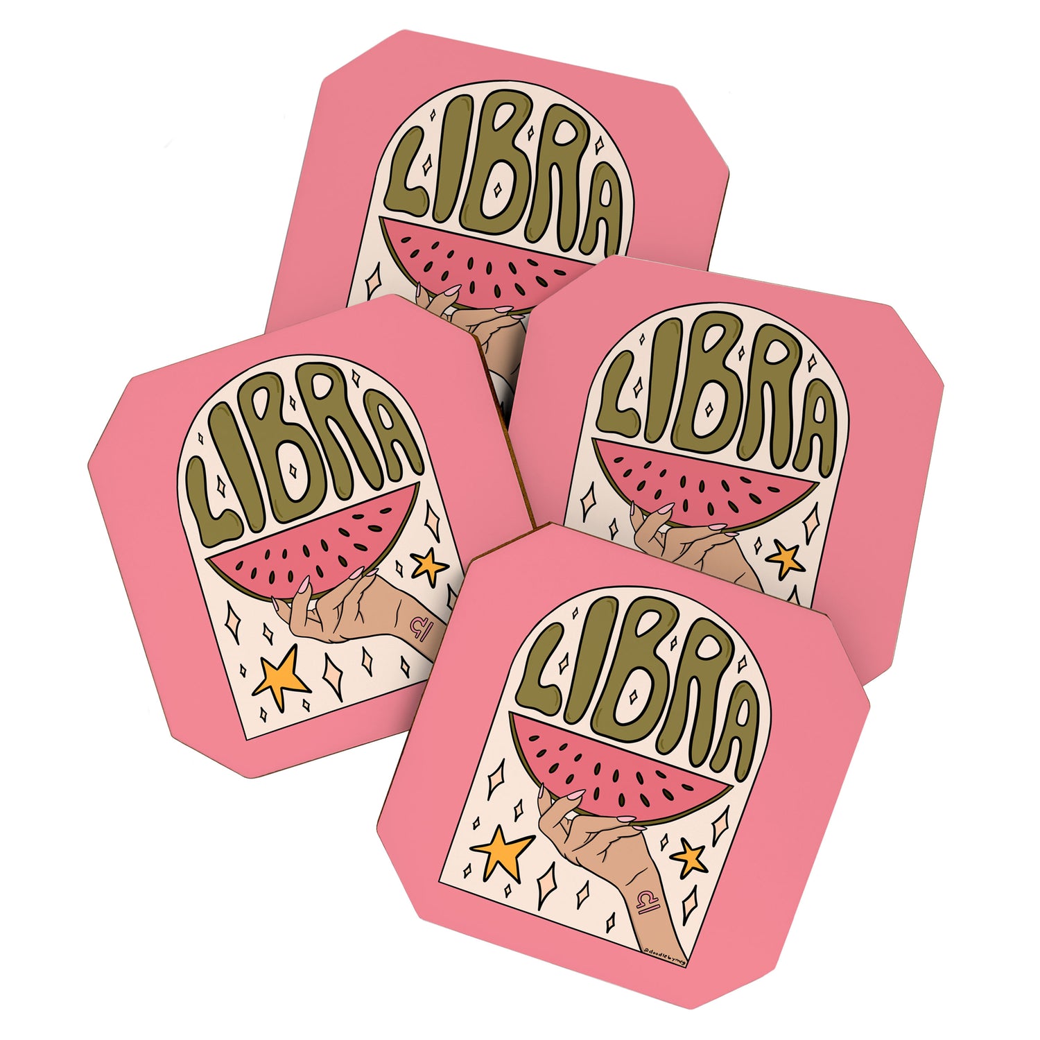Libra Watermelon Coaster Gallery Image 1