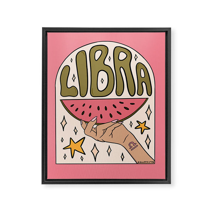 Libra Watermelon Framed Canvas Print Gallery Image 1