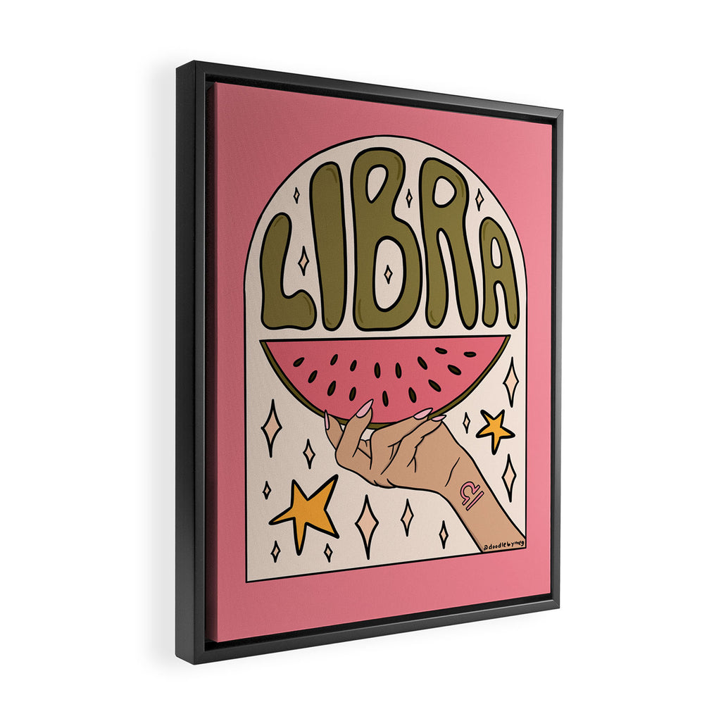 Libra Watermelon Framed Canvas Print Gallery Image 2