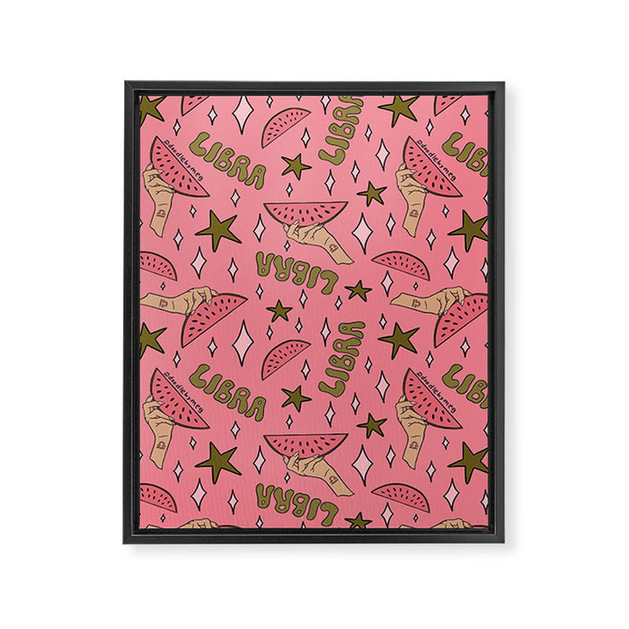 Libra Watermelon Print Framed Canvas Print Gallery Image 1