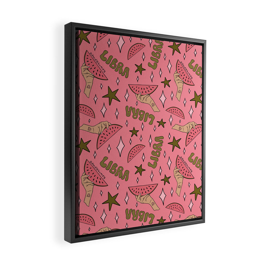 Libra Watermelon Print Framed Canvas Print Gallery Image 2