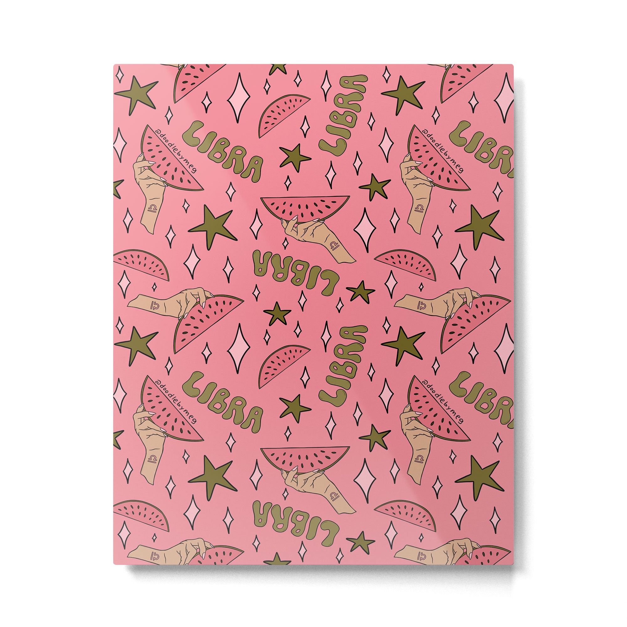 Libra Watermelon Print Metal Print Gallery Image 6