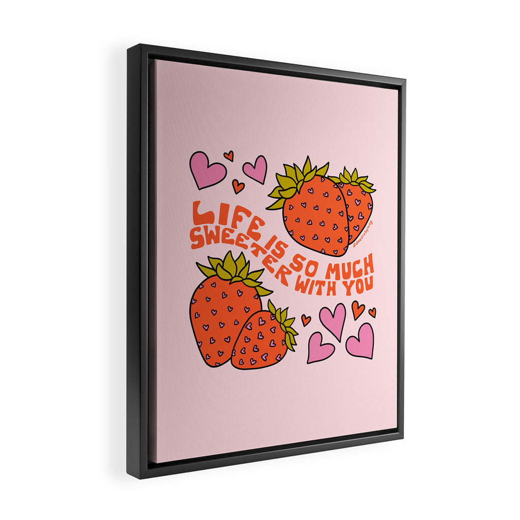 Life Is So Much Sweeter With You Framed Canvas Print Gallery Image 2