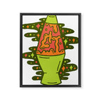 Lit Lava Lamp in Orange Framed Canvas Print Gallery Image 6