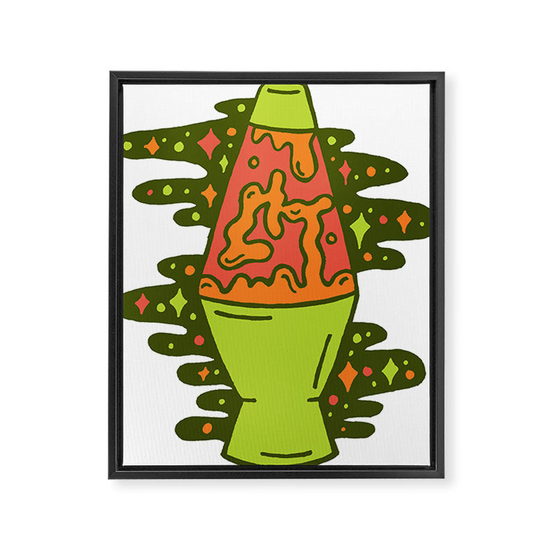 Lit Lava Lamp in Orange Framed Canvas Print Gallery Image 6