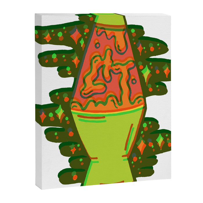 Lit lava lamp in orange in 3D Canvas Print Gallery Image 1
