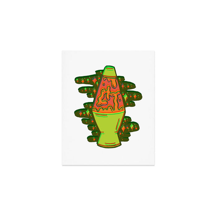 Lit lava lamp in orange in 3D Art Print Gallery Image 1