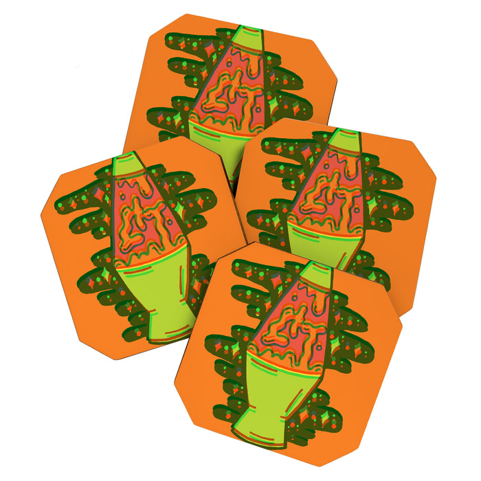 Lit lava lamp in orange in 3D Coaster Gallery Image 1