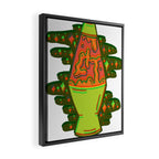 Lit lava lamp in orange in 3D Framed Canvas Print Gallery Image 2