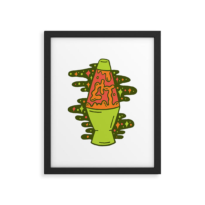 Lit Lava Lamp in Orange Framed Art Print Gallery Image 1