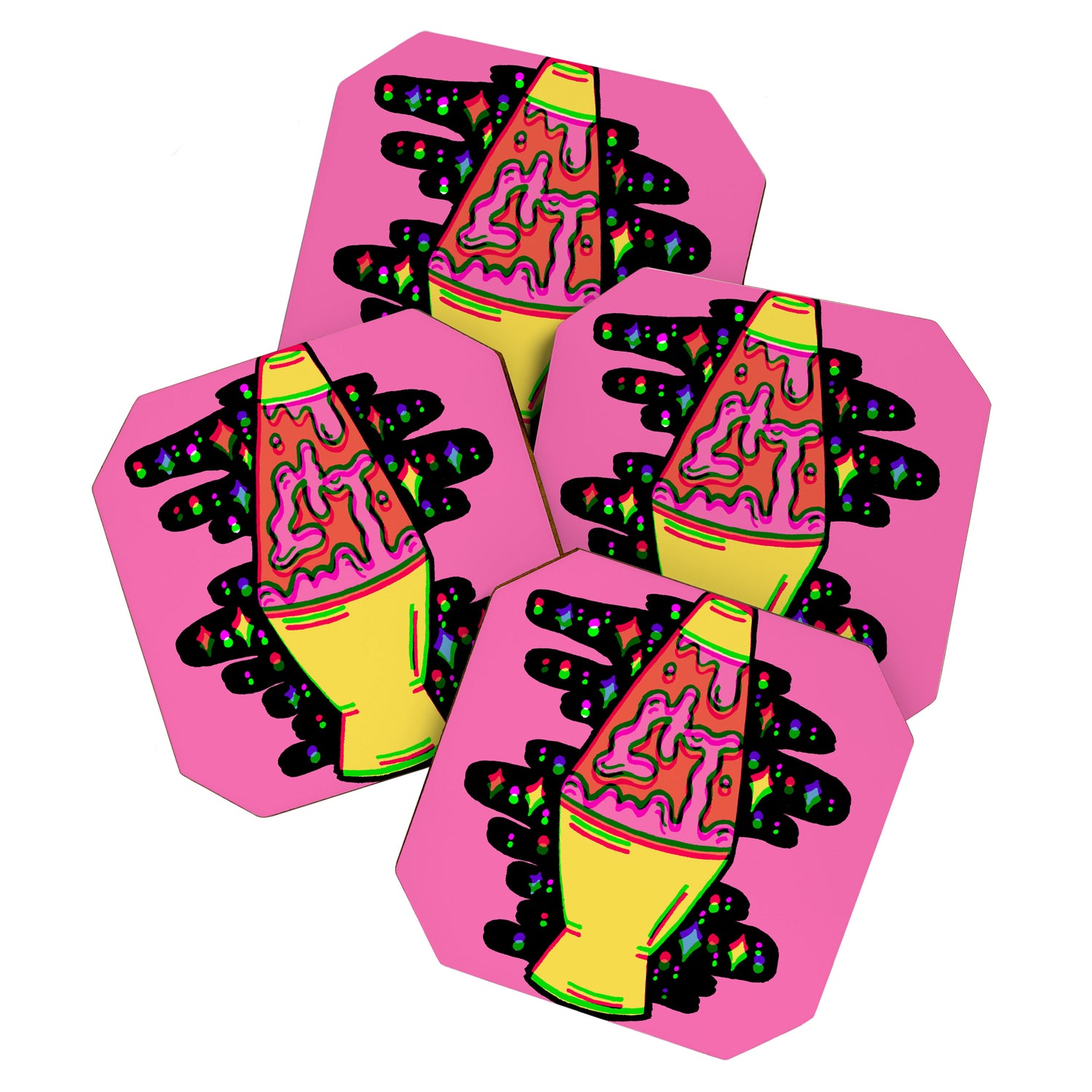 Lit Lava Lamp in pink in 3D Coaster Gallery Image 1