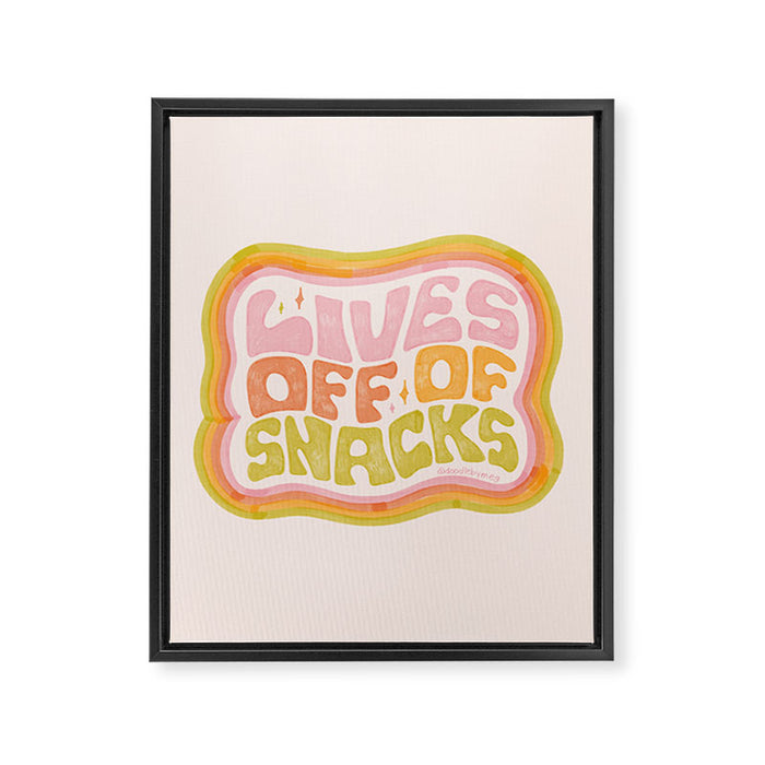 Lives Off Snacks Framed Canvas Print Gallery Image 1