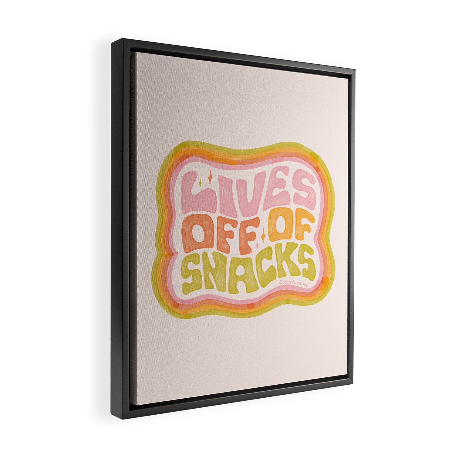 Lives Off Snacks Framed Canvas Print Gallery Image 2