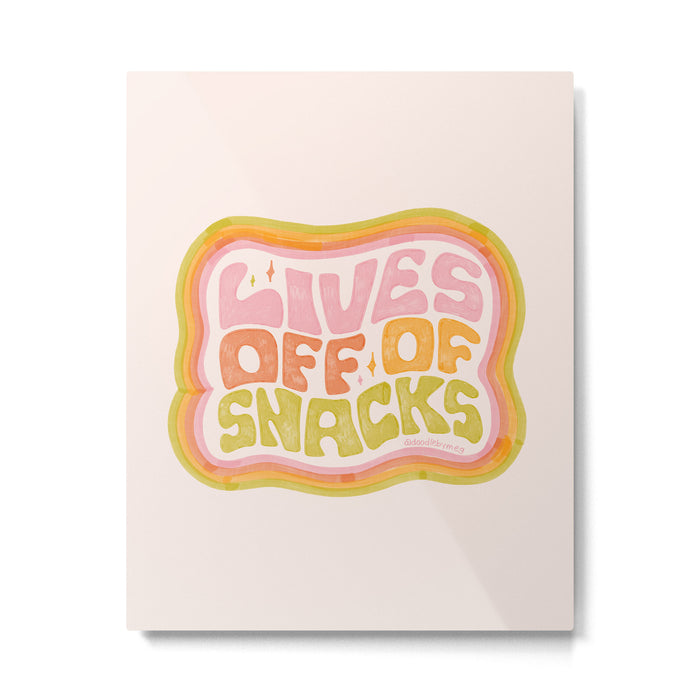 Lives Off Snacks Metal Print Gallery Image 1