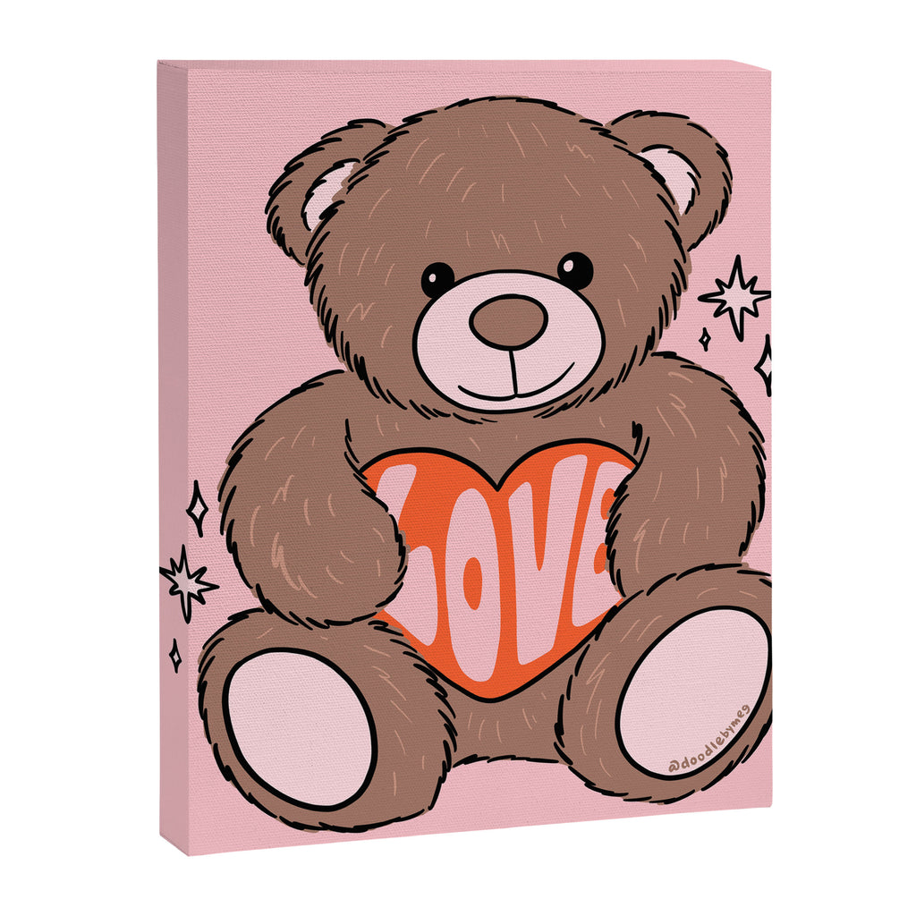 Love Bear Inspired by PANTONE 17 1230 Mocha Mousse Canvas Print Gallery Image 8