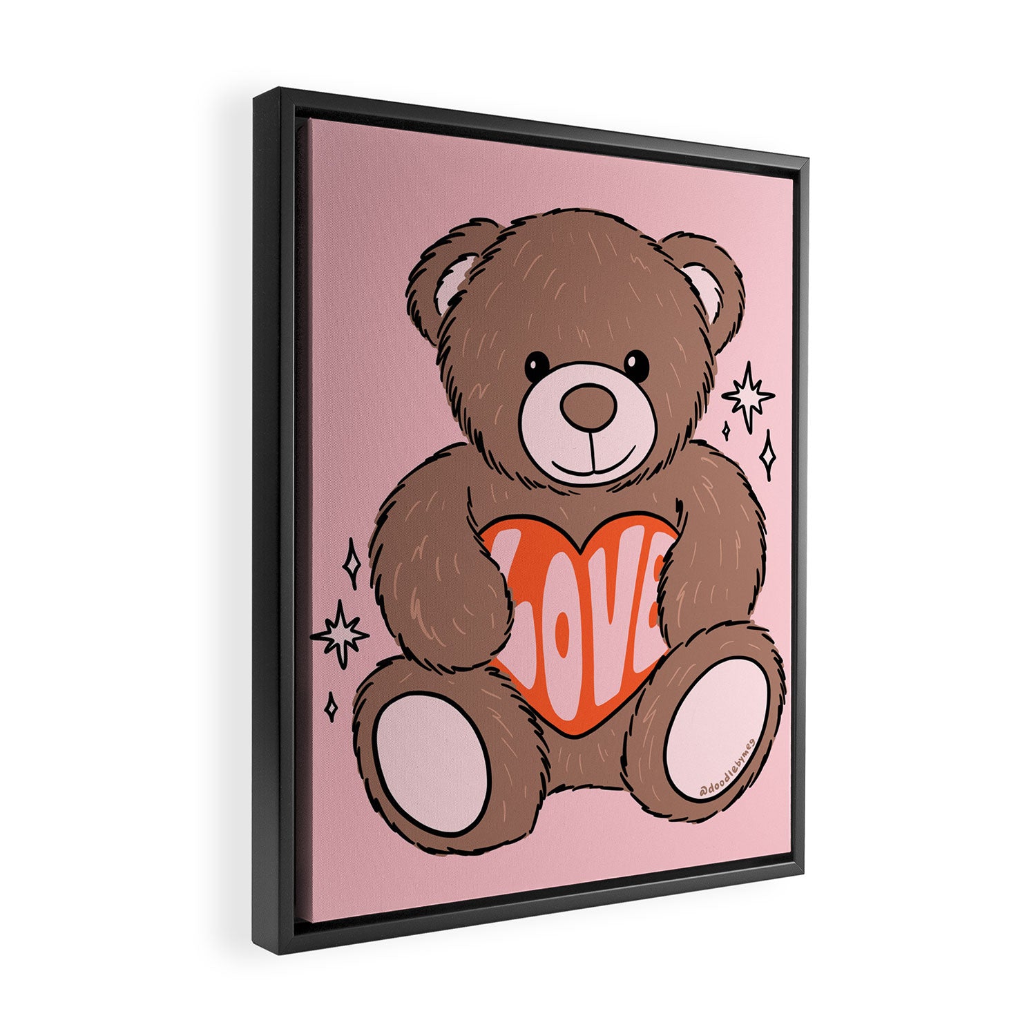 Love Bear Inspired by PANTONE 17 1230 Mocha Mousse Framed Canvas Print Gallery Image 2