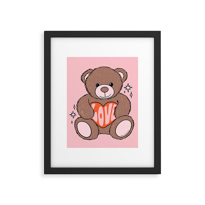 Love Bear Inspired by PANTONE 17 1230 Mocha Mousse Framed Art Print Gallery Image 1