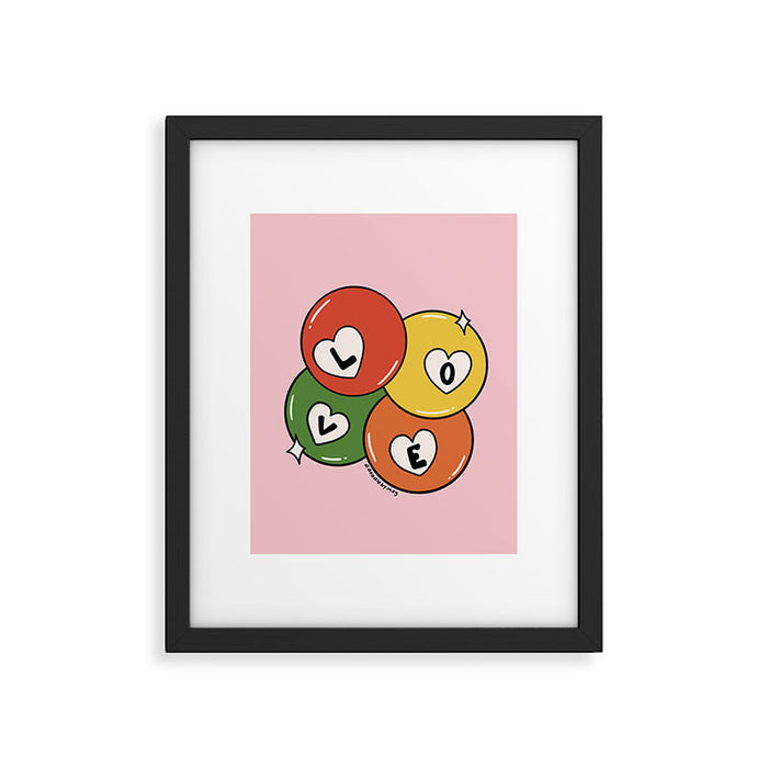 Love Pool Balls Framed Art Print Gallery Image 1