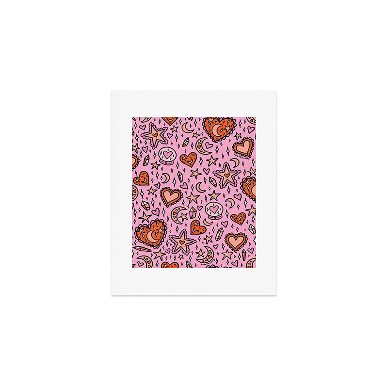 Love Witch Print in Pink Art Print Gallery Image 1