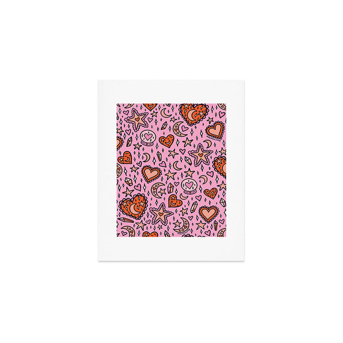 Love Witch Print in Pink Art Print Gallery Image 1