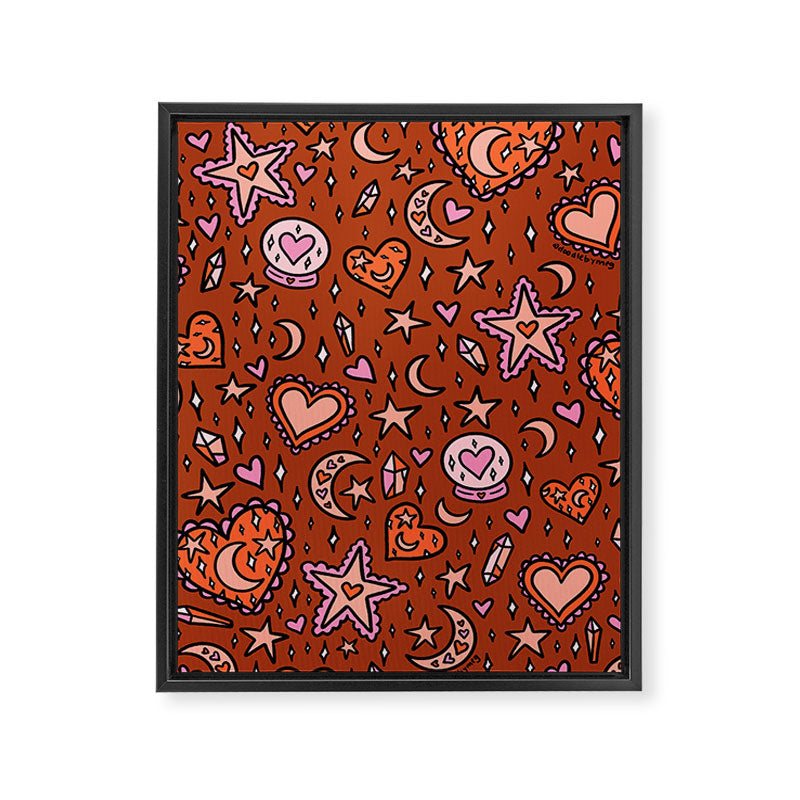 Love Witch Print in Red Framed Canvas Print Gallery Image 8