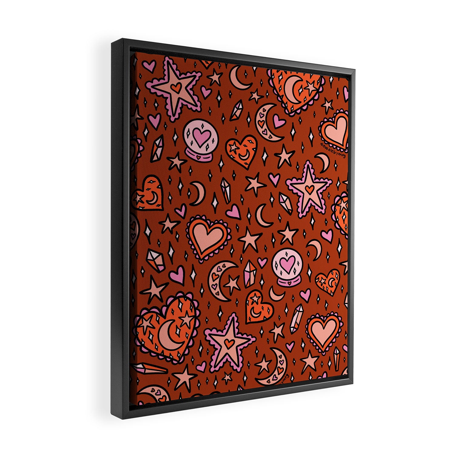 Love Witch Print in Red Framed Canvas Print Gallery Image 2