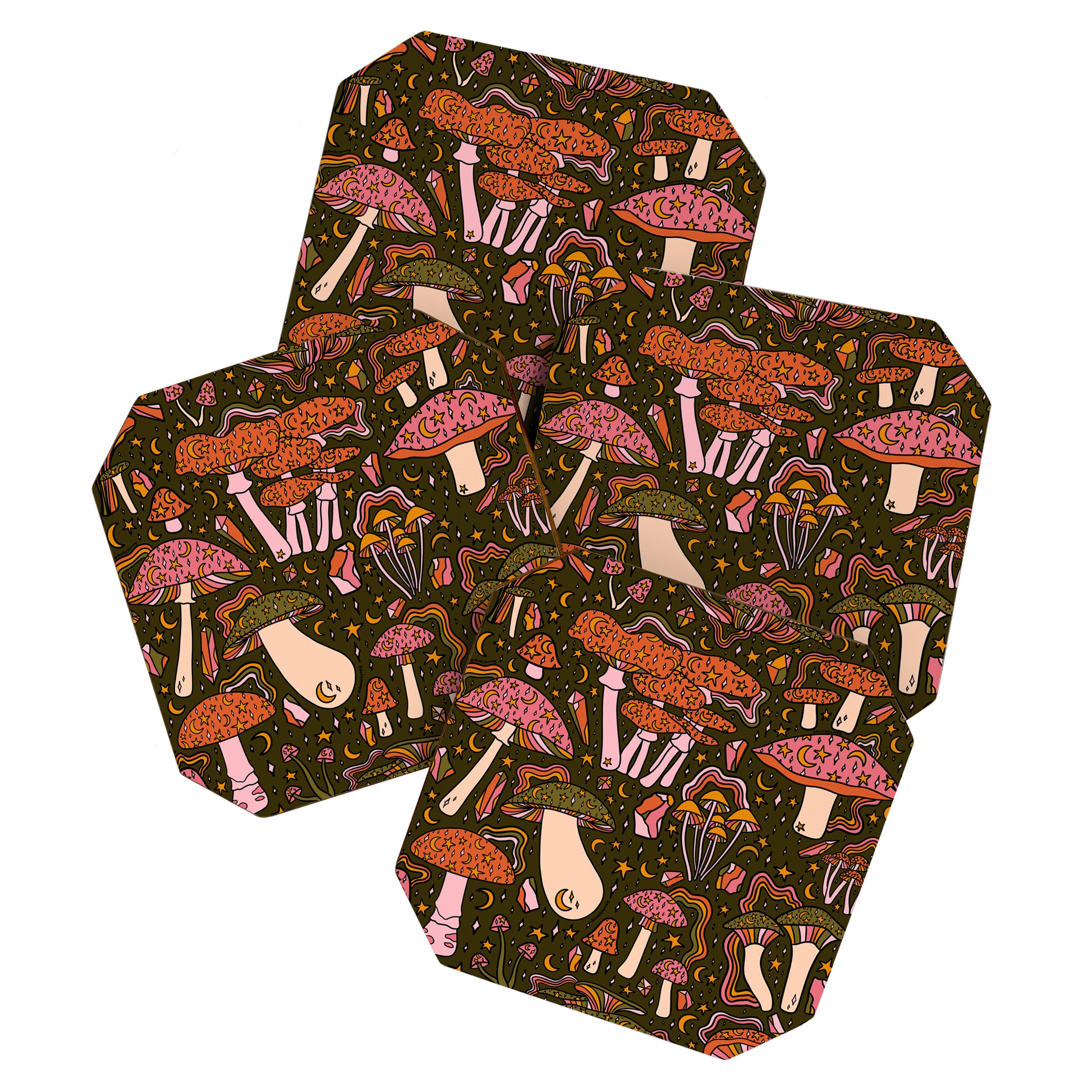 Magic Mushroom Print Coaster Gallery Image 1