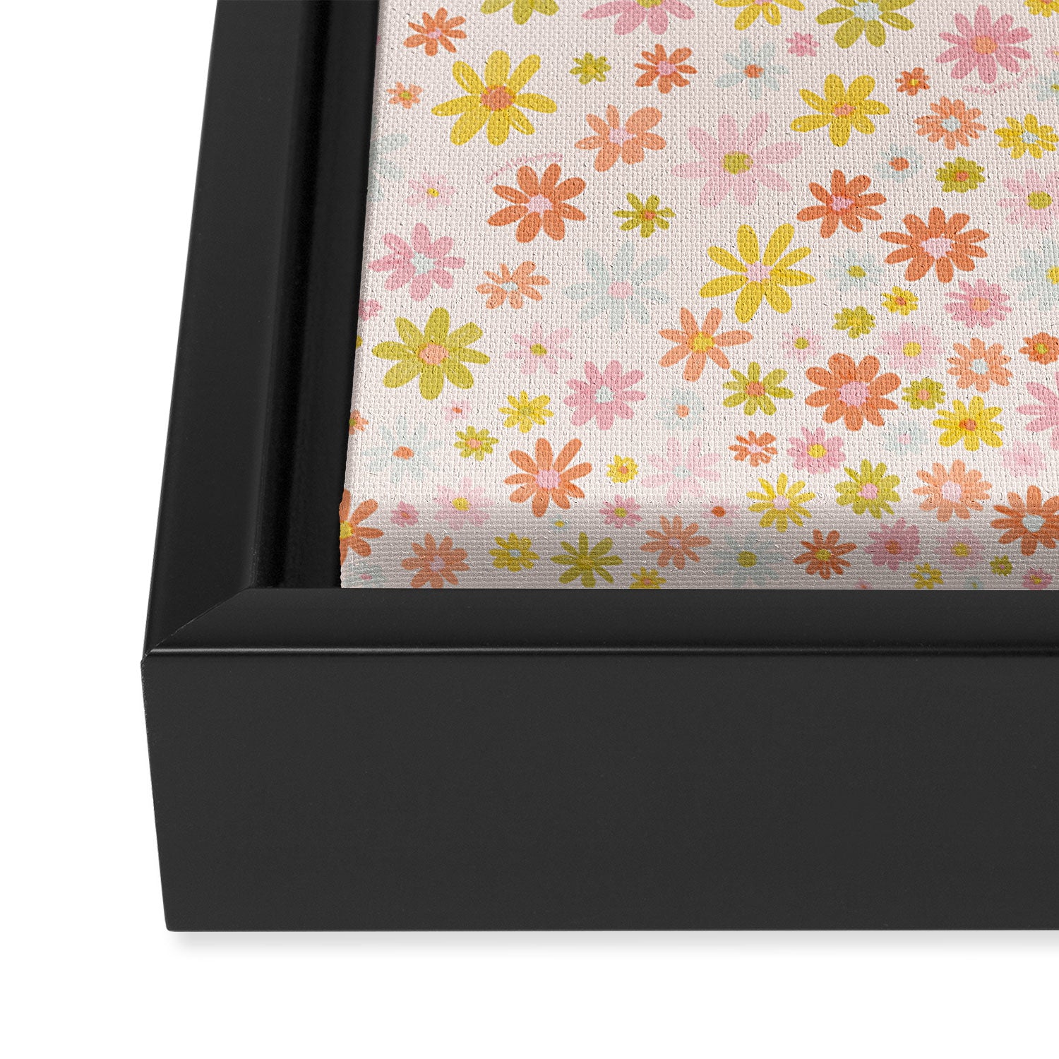 Marker Flowers Print Framed Canvas Print Gallery Image 3