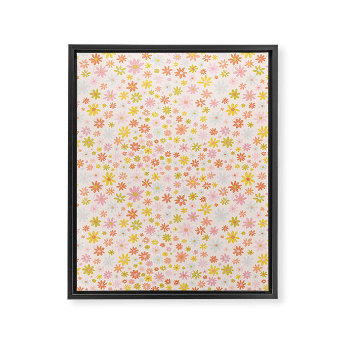 Marker Flowers Print Framed Canvas Print Gallery Image 1