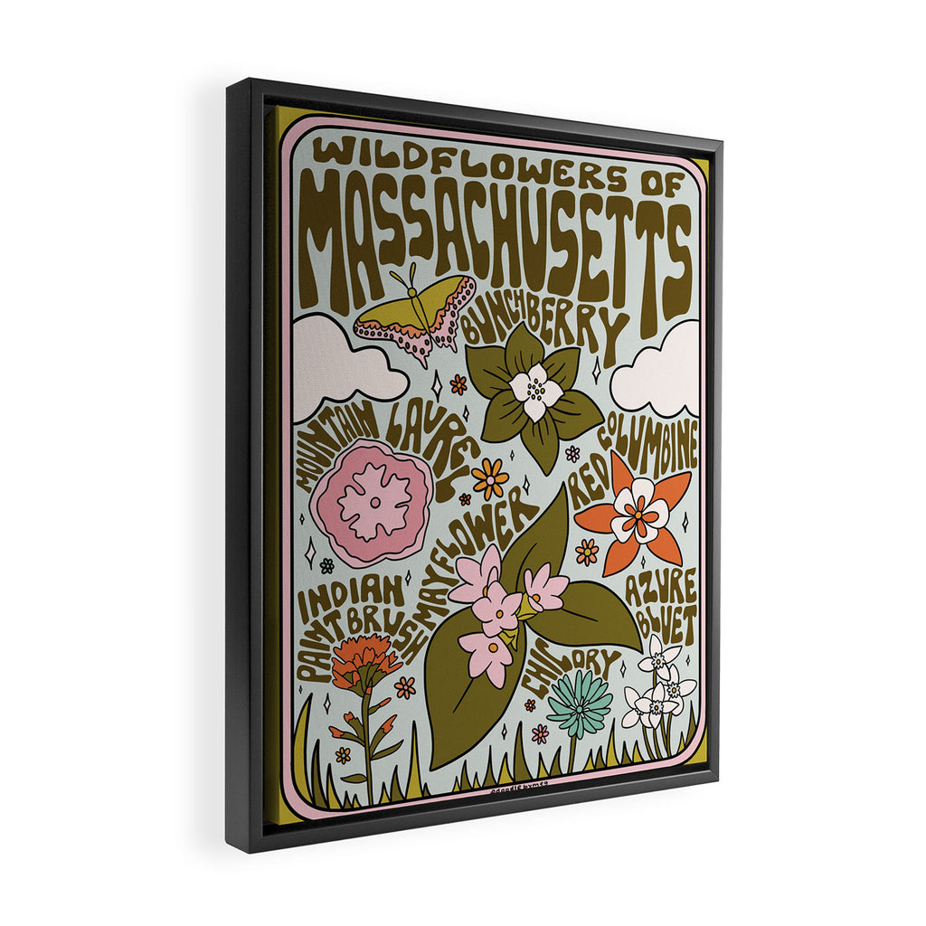 Massachusetts Wildflowers Framed Canvas Print Gallery Image 2