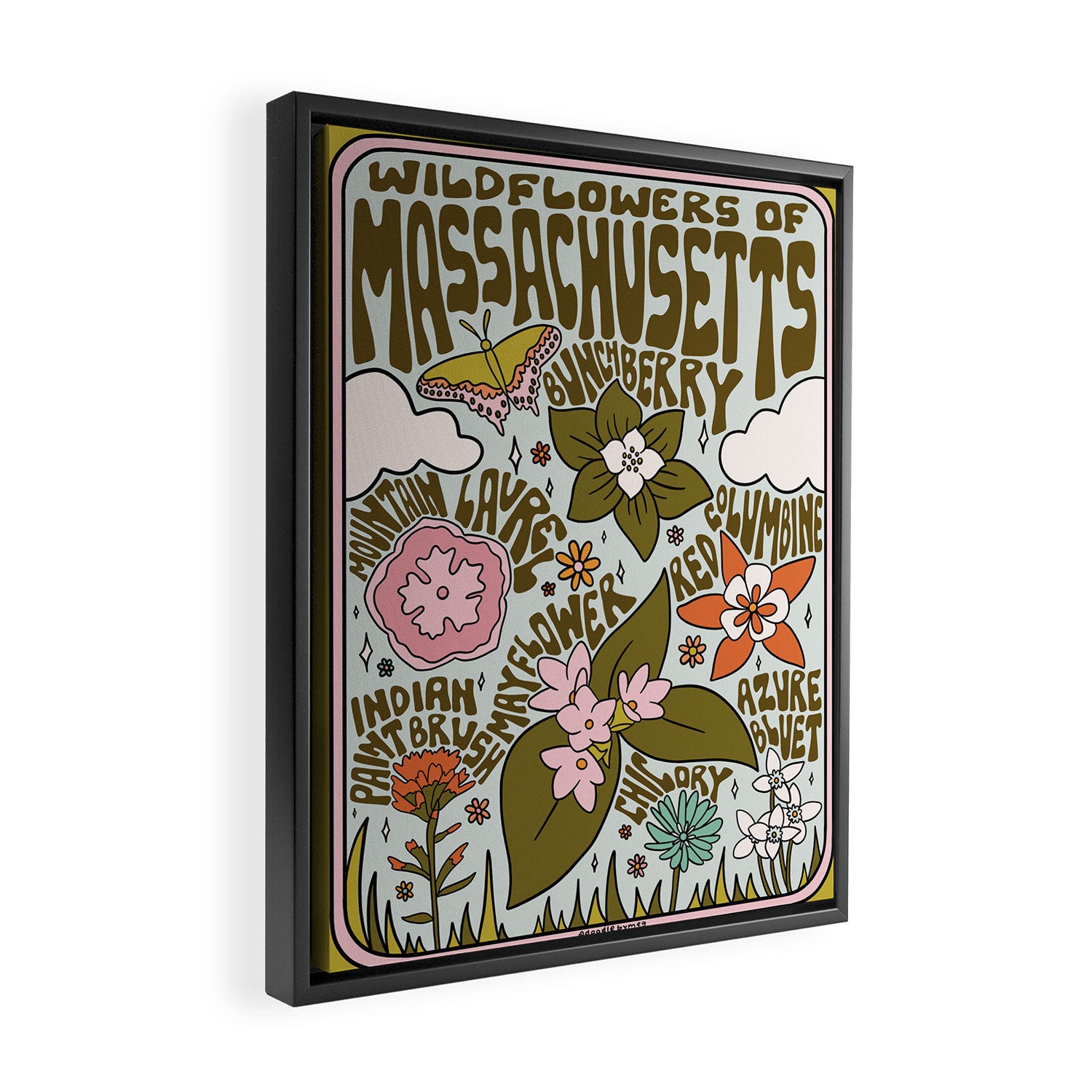 Massachusetts Wildflowers Framed Canvas Print Gallery Image 2