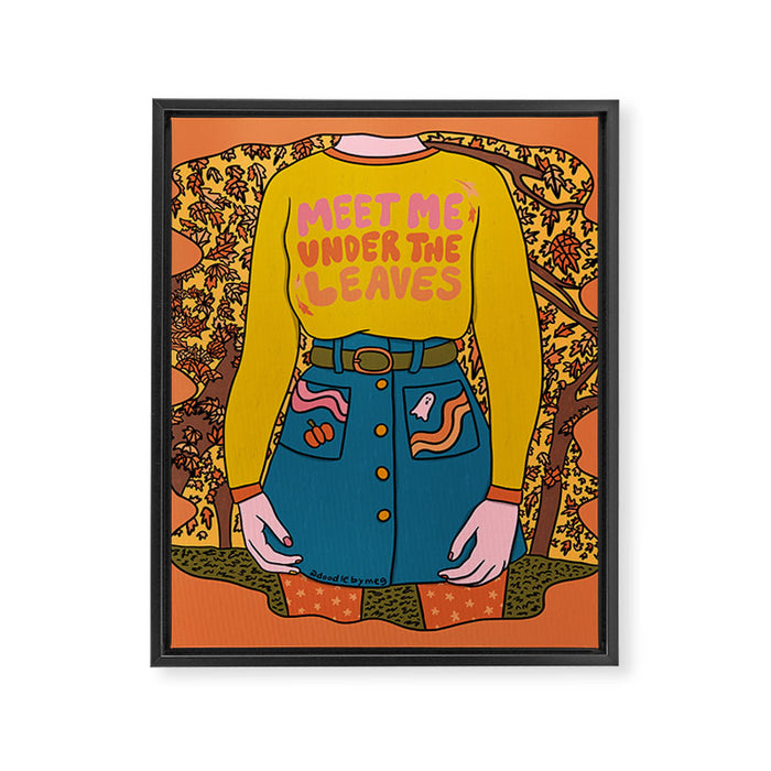 Meet Me Under the Leaves Framed Canvas Print Gallery Image 1