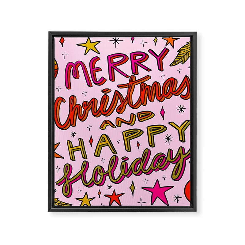 Merry Christmas and Happy Holidays Framed Canvas Print Gallery Image 8
