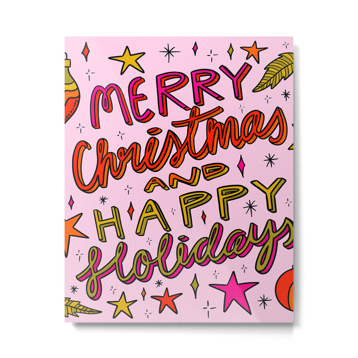 Merry Christmas and Happy Holidays Metal Print Gallery Image 1