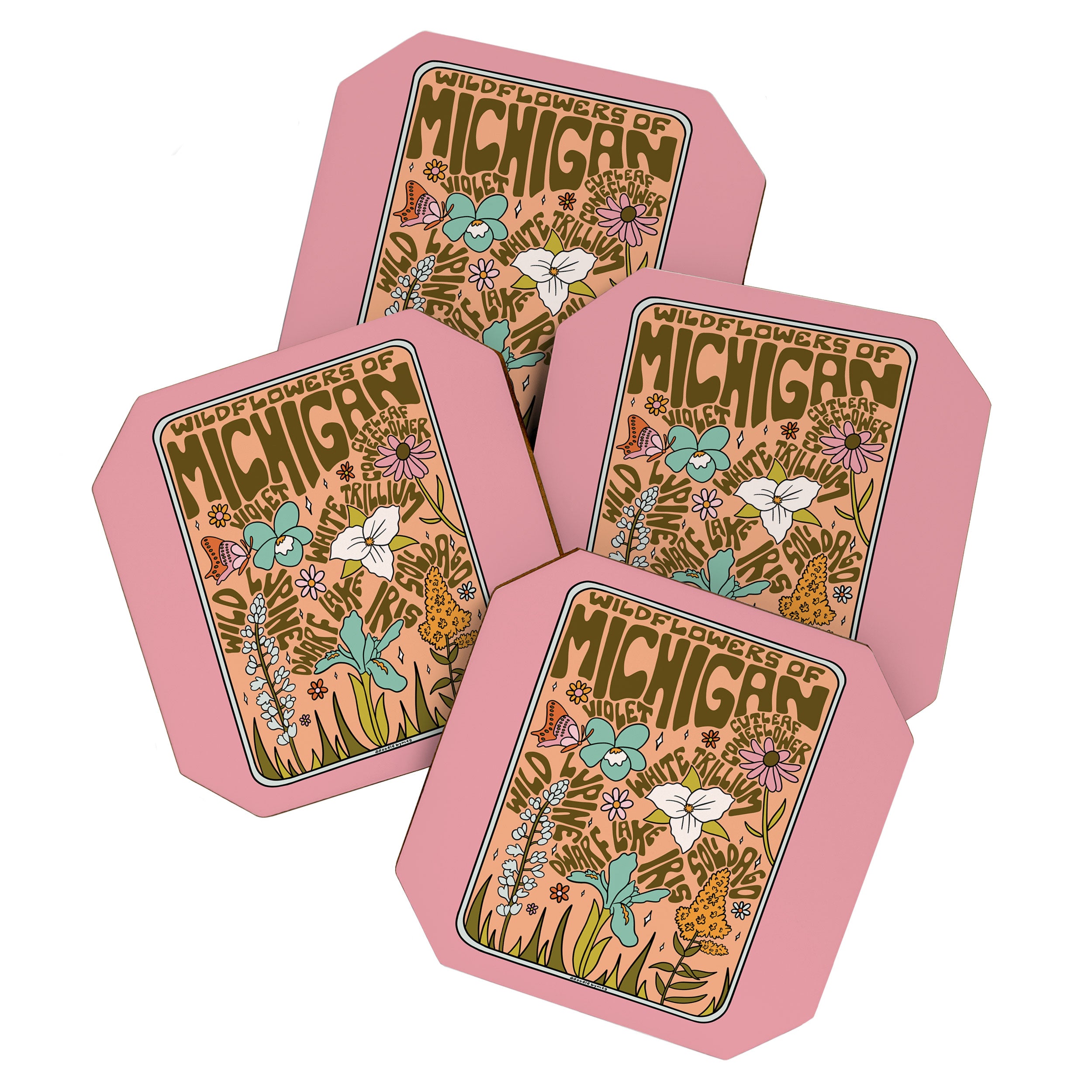 Michigan Wildflowers Coaster Gallery Image 1