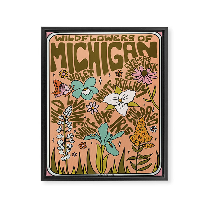 Michigan Wildflowers Framed Canvas Print Gallery Image 1