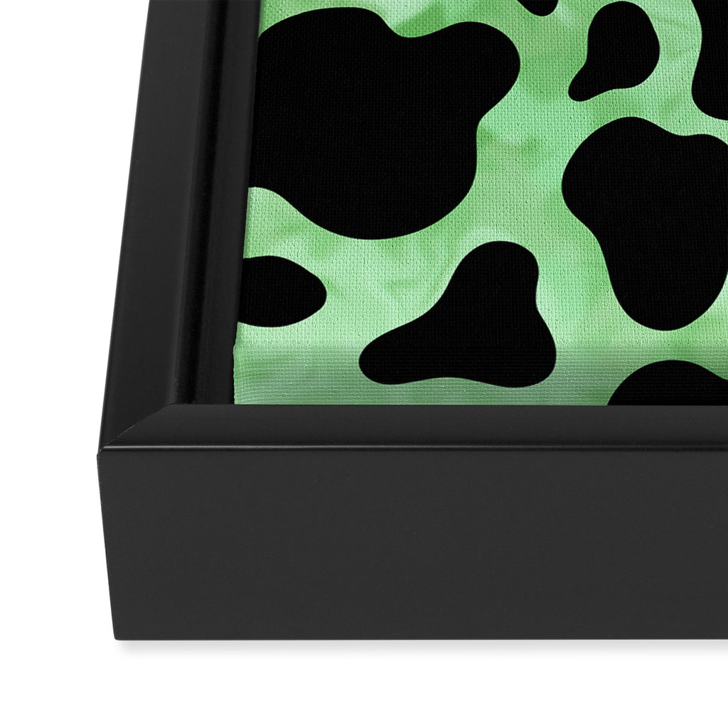 Mint Cow Print Framed Canvas Print Gallery Image 3