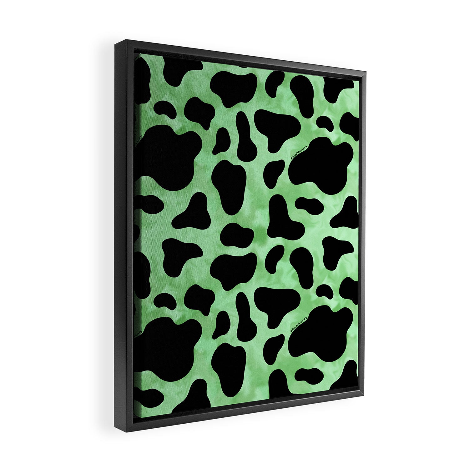 Mint Cow Print Framed Canvas Print Gallery Image 2