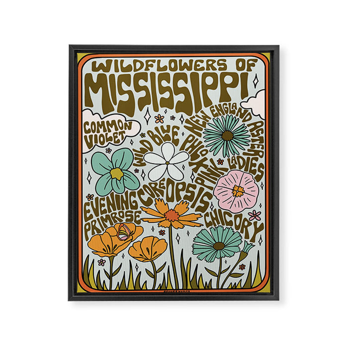 Mississippi Wildflowers Framed Canvas Print Gallery Image 1