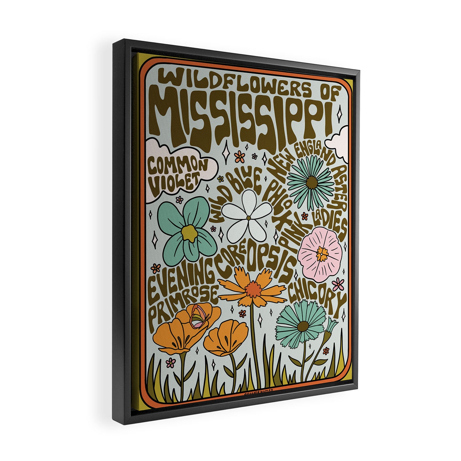 Mississippi Wildflowers Framed Canvas Print Gallery Image 2