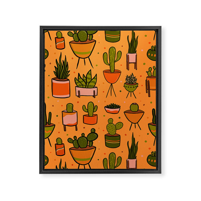 Modern Cactus Framed Canvas Print Gallery Image 8