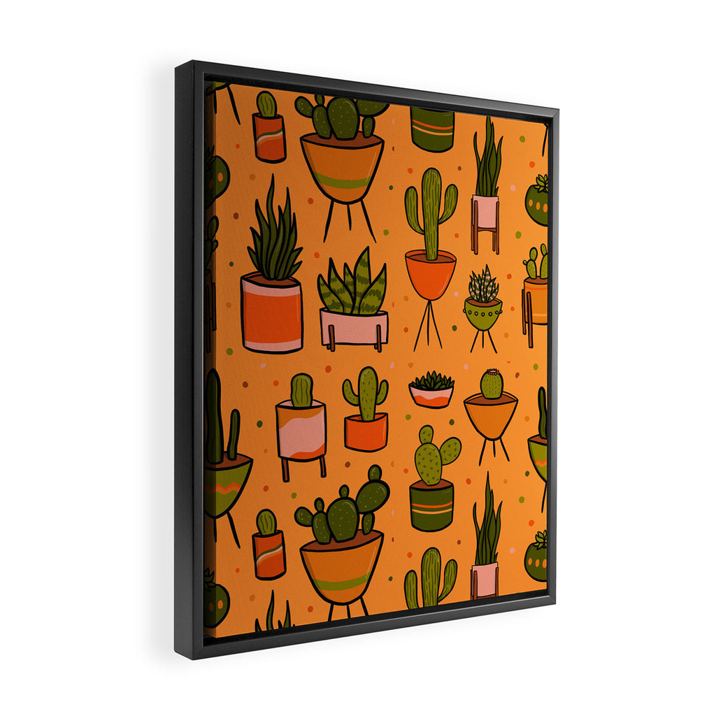 Modern Cactus Framed Canvas Print Gallery Image 2