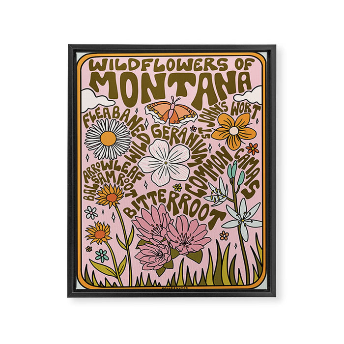 Montana Wildflowers Framed Canvas Print Gallery Image 1