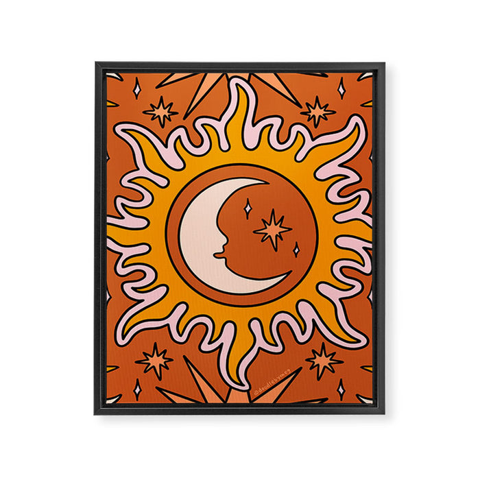 Moon Sun And Stars Framed Canvas Print Gallery Image 1