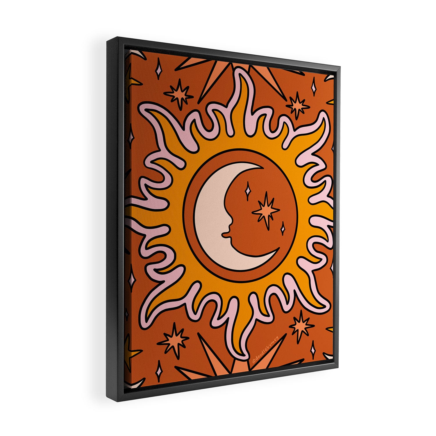 Moon Sun And Stars Framed Canvas Print Gallery Image 2