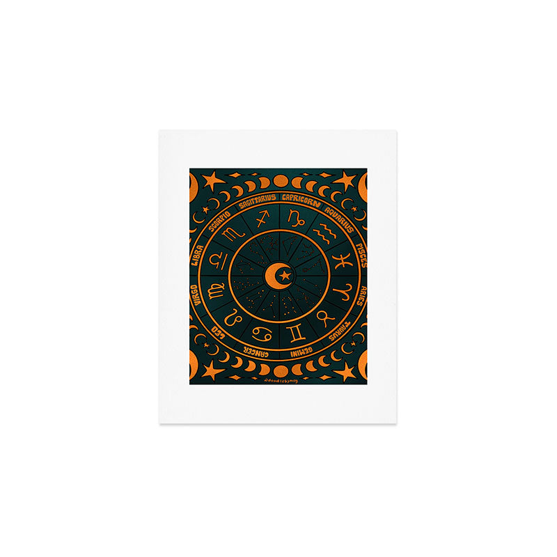 Moon Zodiac Wheel Art Print Gallery Image 1