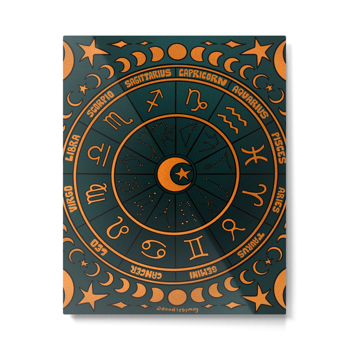 Moon Zodiac Wheel Metal Print Gallery Image 1