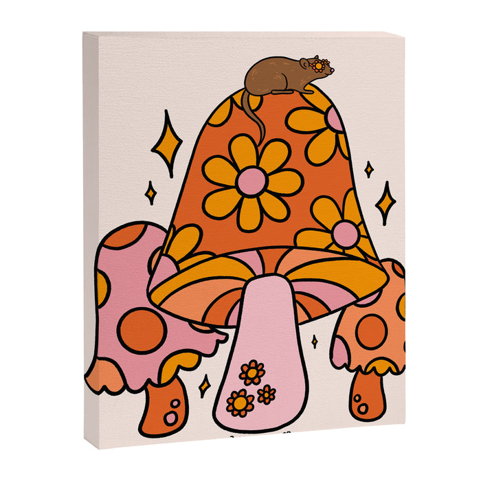 Mouse on a Mushroom Canvas Print Gallery Image 1