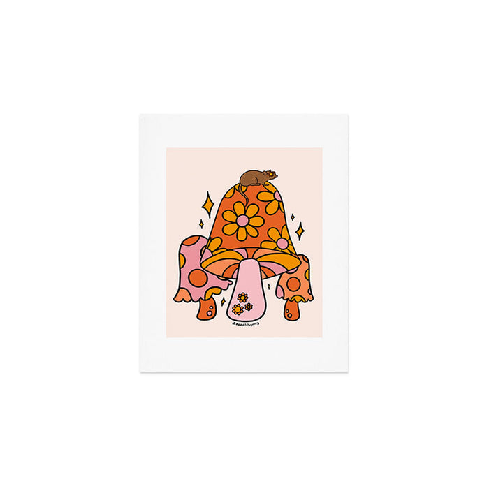 Mouse on a Mushroom Art Print Gallery Image 1